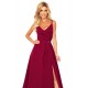 299-5 CHIARA eleganta maxi kleita ar lencītēm - bordo