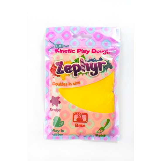 Zephyr 75 g – kinētiskais zefīra plastilīns (dzeltens)